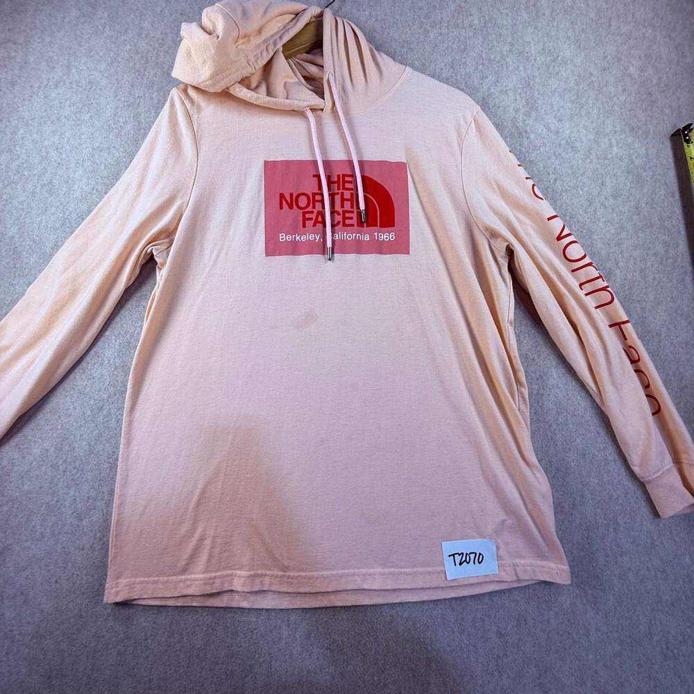 The‎ North Face Womens Peach Berkeley California 1966 Logo Hoodie T-Shirt Large